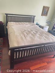 MaxSold Auction: King Wood Bed Frame, Mission/Slatted Style, Dark Brown - San Francisco (California, USA) PARTNER MANAGED Downsizing Online Auction - Moraga Street (CONDO)