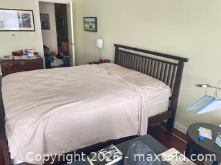 MaxSold Auction: King Wood Bed Frame, Mission/Slatted Style, Dark Brown - San Francisco (California, USA) PARTNER MANAGED Downsizing Online Auction - Moraga Street (CONDO)