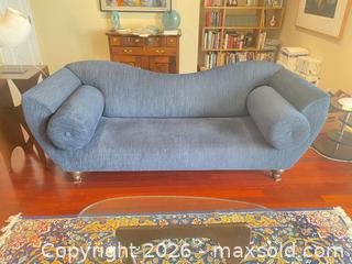 MaxSold Auction: Lola Contemporary Navy Chenille 3-Seater Sofa - San Francisco (California, USA) PARTNER MANAGED Downsizing Online Auction - Moraga Street (CONDO)