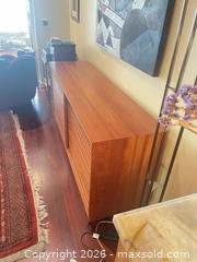MaxSold Auction: Mid-Century Modern Veneer Sideboard with Sliding Doors - San Francisco (California, USA) PARTNER MANAGED Downsizing Online Auction - Moraga Street (CONDO)
