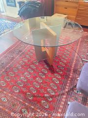 MaxSold Auction: Round Glass Top Dining Table with 4 Upholstered Chairs - San Francisco (California, USA) PARTNER MANAGED Downsizing Online Auction - Moraga Street (CONDO)