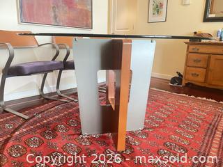 MaxSold Auction: Round Glass Top Dining Table with 4 Upholstered Chairs - San Francisco (California, USA) PARTNER MANAGED Downsizing Online Auction - Moraga Street (CONDO)