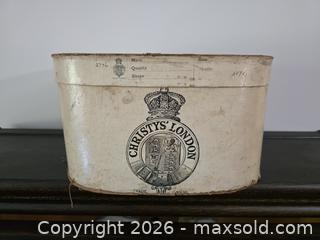 MaxSold Auction: Christys' London Top Hat, Size 7 1/4 with Original Hat Box - Ottawa (Ontario, Canada) SELLER MANAGED Moving Online Auction - Deerwood Drive