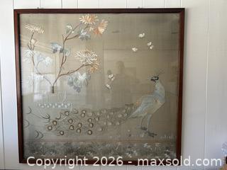 MaxSold Auction: Large Vintage Chinoiserie Embroidered Silk Panel Art - Framed Peacock - Metro Vancouver A (British Columbia, Canada) UBC Endowment Lands SELLER MANAGED Estate Sale Online Auction - Wesbrook Crescent