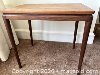 MaxSold Auction: Vintage Fritz Hansen (FH) Danish Modern Teak Side Table - Metro Vancouver A (British Columbia, Canada) UBC Endowment Lands SELLER MANAGED Estate Sale Online Auction - Wesbrook Crescent