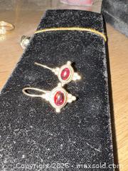 MaxSold Auction: 14k/18k Gold Garnet French Hook Earrings - Victorian Style - Framingham (Massachusetts, USA) PARTNER MANAGED Downsizing Online Auction - Lanewood Avenue