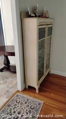 MaxSold Auction: Vintage French Provincial Tall Cream China Cabinet with Glass - Framingham (Massachusetts, USA) PARTNER MANAGED Downsizing Online Auction - Lanewood Avenue