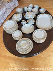 MaxSold Auction: Limoges Floral Porcelain Dinnerware Service for 12 with Gold Trim - Ottawa (Ontario, Canada) SELLER MANAGED Moving Online Auction - Plante Drive