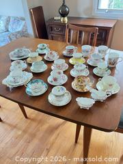 MaxSold Auction: Mixed Floral Gold-Trim Teacup & Saucer Set with Creamer (20–25 pc) - Ottawa (Ontario, Canada) SELLER MANAGED Moving Online Auction - Plante Drive