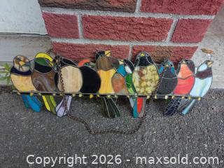 MaxSold Auction: Multicolor Stained Glass Window Hanging with Birds Design - Ottawa (Ontario, Canada) PARTNER MANAGED Downsizing Online Auction - Gladwin Crescent (STORAGE)