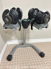 MaxSold Auction: Nautilus Adjustable Dumbbells 5–50+ lbs with Stand D - Newmarket (Ontario, Canada) Downsizing Online Auction - Alex Doner Drive