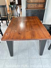 MaxSold Auction: Solid Wood Farmhouse Dining Table with 2 Extension Leaves D - Newmarket (Ontario, Canada) Downsizing Online Auction - Alex Doner Drive