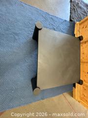 MaxSold Auction: Black Square Modern Coffee Table with Cylindrical Legs - Central Saanich (British Columbia, Canada) PARTNER MANAGED Moving Online Auction - Butler Crescent