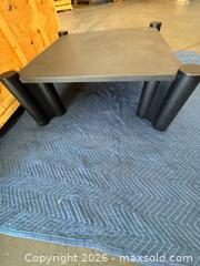 MaxSold Auction: Black Square Modern Coffee Table with Cylindrical Legs - Central Saanich (British Columbia, Canada) PARTNER MANAGED Moving Online Auction - Butler Crescent