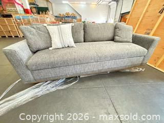 MaxSold Auction: Gray Modern Four-Seater Fabric Sofa - Central Saanich (British Columbia, Canada) PARTNER MANAGED Moving Online Auction - Butler Crescent