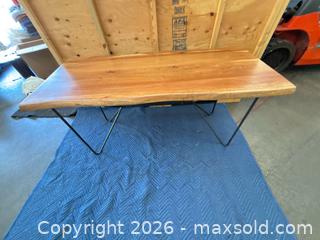 MaxSold Auction: Live Edge Solid Wood Console Table with Hairpin Metal Legs - Central Saanich (British Columbia, Canada) PARTNER MANAGED Moving Online Auction - Butler Crescent