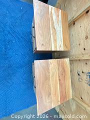 MaxSold Auction: Pair of Solid Wood Nightstands with Metal X-Base - Central Saanich (British Columbia, Canada) PARTNER MANAGED Moving Online Auction - Butler Crescent