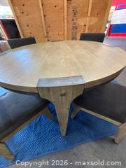 MaxSold Auction: Round Wood Dining Table with 4 Upholstered Chairs - Central Saanich (British Columbia, Canada) PARTNER MANAGED Moving Online Auction - Butler Crescent