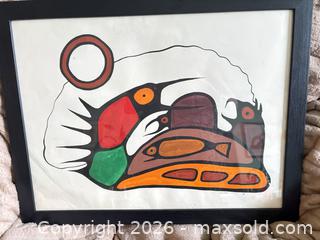 MaxSold Auction: Signed Laford Gouache/Watercolor/Ink Framed Artwork, Bird Motif - Toronto (Ontario, Canada) SELLER MANAGED Moving Online Auction -  Folcroft Avenue (CONDO)