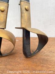 MaxSold Auction: Pair of Black and Brass Navy Sabers with Leather Scabbards, 36–48 in - Tiverton (Rhode Island, USA) SELLER MANAGED Reseller Online Auction -  Main Road