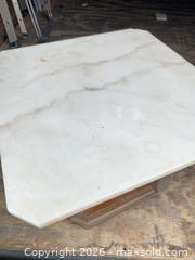 MaxSold Auction: Pair of Vintage Marble Top End/Side Tables with Wood Bases - Tiverton (Rhode Island, USA) SELLER MANAGED Reseller Online Auction - Main Road