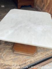 MaxSold Auction: Pair of Vintage Marble Top End/Side Tables with Wood Bases - Tiverton (Rhode Island, USA) SELLER MANAGED Reseller Online Auction - Main Road