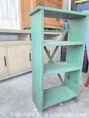 MaxSold Auction: Small Solid Wood Green Painted Bookshelf - Tiverton (Rhode Island, USA) SELLER MANAGED Reseller Online Auction -  Main Road