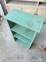 MaxSold Auction: Small Solid Wood Green Painted Bookshelf - Tiverton (Rhode Island, USA) SELLER MANAGED Reseller Online Auction -  Main Road