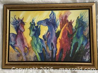 MaxSold Auction: Vibrant acrylic on canvas signed painting - Ottawa (Ontario, Canada) SELLER MANAGED Reseller Online Auction - Canadian Shield Avenue (CONDO)