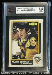 MaxSold Auction: Mario Lemieux 1986-87 OPC Card #122 Graded 7.5 - Ajax (Ontario, Canada) SELLER MANAGED Reseller Online Auction - Harwood Ave. N (STORAGE)