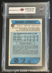 MaxSold Auction: Mario Lemieux 1986-87 OPC Card #122 Graded 7.5 - Ajax (Ontario, Canada) SELLER MANAGED Reseller Online Auction - Harwood Ave. N (STORAGE)