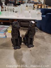 MaxSold Auction: Pair of Black Glazed Ceramic Panther Statues, Large (24–36 in) - Flower Mound (Texas, USA) PARTNER MANAGED Estate Sale Online Auction - International Parkway