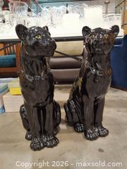MaxSold Auction: Pair of Black Glazed Ceramic Panther Statues, Large (24–36 in) - Flower Mound (Texas, USA) PARTNER MANAGED Estate Sale Online Auction - International Parkway