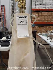 MaxSold Auction: Pair of Marble/Onyx/Alabaster Table Lamps with Brass Hardware - Flower Mound (Texas, USA) PARTNER MANAGED Estate Sale Online Auction - International Parkway
