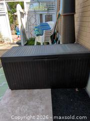 MaxSold Auction: Keter Large Dark Brown Resin Outdoor Storage / Deck Box - Brantford (Ontario, Canada) SELLER MANAGED Estate Sale Online Auction - Baldwin Avenue Part One 