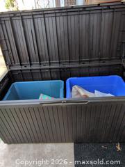 MaxSold Auction: Keter Large Dark Brown Resin Outdoor Storage / Deck Box - Brantford (Ontario, Canada) SELLER MANAGED Estate Sale Online Auction - Baldwin Avenue Part One 