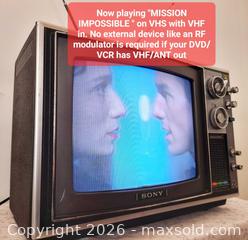 MaxSold Auction: Cleaned&Tested SONY Trinitron KV-1201 12" Early Model Color CRT Tube TV Television-Works - Ottawa (Ontario, Canada) SELLER MANAGED Downsizing Online Auction -  Russell Road