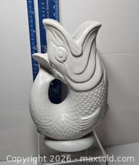 MaxSold Auction: White GurglePot Fish Pitcher - London (Ontario, Canada) SELLER MANAGED Downsizing Online Auction - Sterling Street