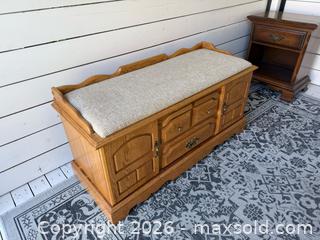 MaxSold Auction: Storage Bench/Cedar Chest with Hinged Lid  - Nanaimo (British Columbia, Canada) SELLER MANAGED Estate Sale Online Auction - Elizabeth Street