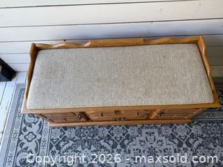 MaxSold Auction: Storage Bench/Cedar Chest with Hinged Lid  - Nanaimo (British Columbia, Canada) SELLER MANAGED Estate Sale Online Auction - Elizabeth Street