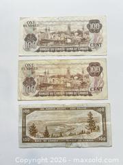 MaxSold Auction: 3 Canadian $100 dollar bills  - Toronto (Ontario, Canada) SELLER MANAGED Downsizing Online Auction -  Longboat Avenue