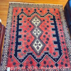 MaxSold Auction: 5 x 8 ft Oriental/Persian Wool Area Rug - Red, Blue, Ivory - Oak Bay (British Columbia, Canada) PARTNER MANAGED Moving Online Auction - Victoria Avenue
