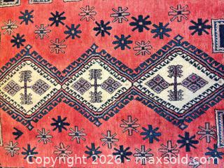 MaxSold Auction: 5 x 8 ft Oriental/Persian Wool Area Rug - Red, Blue, Ivory - Oak Bay (British Columbia, Canada) PARTNER MANAGED Moving Online Auction - Victoria Avenue