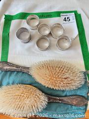 MaxSold Auction: Antique Victorian Sterling Silver Napkin Rings & Vanity Brushes, 8 pcs - Oak Bay (British Columbia, Canada) PARTNER MANAGED Moving Online Auction - Victoria Avenue