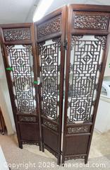 MaxSold Auction: Asian Chinese Carved Dark Brown 4-Panel Folding Room Divider - Oak Bay (British Columbia, Canada) PARTNER MANAGED Moving Online Auction - Victoria Avenue