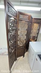 MaxSold Auction: Asian Chinese Carved Dark Brown 4-Panel Folding Room Divider - Oak Bay (British Columbia, Canada) PARTNER MANAGED Moving Online Auction - Victoria Avenue