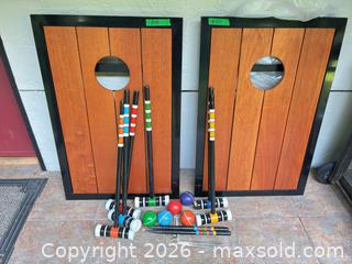 MaxSold Auction: Cornhole Boards (Pair) with Croquet Set - Oak Bay (British Columbia, Canada) PARTNER MANAGED Moving Online Auction - Victoria Avenue