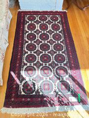 MaxSold Auction: Hand-Knotted Wool Bokhara/Gul Area Rug, 58 x 41 - Oak Bay (British Columbia, Canada) PARTNER MANAGED Moving Online Auction - Victoria Avenue