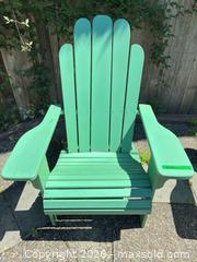 MaxSold Auction: Pair of Green/Teal Wood Adirondack Chairs - Oak Bay (British Columbia, Canada) PARTNER MANAGED Moving Online Auction - Victoria Avenue