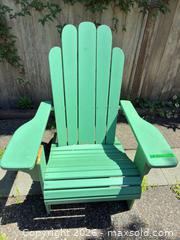 MaxSold Auction: Pair of Green/Teal Wood Adirondack Chairs - Oak Bay (British Columbia, Canada) PARTNER MANAGED Moving Online Auction - Victoria Avenue